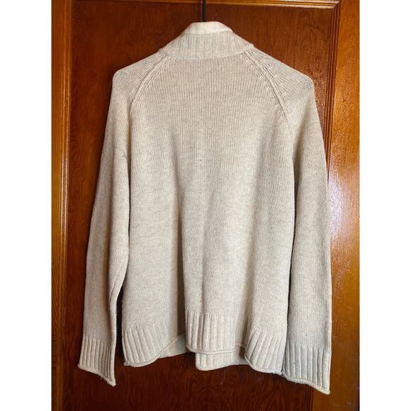 VINTAGE Unisex Guide Series Cream Speckled Lambswool Large Zip Up - Picture 5 of 6